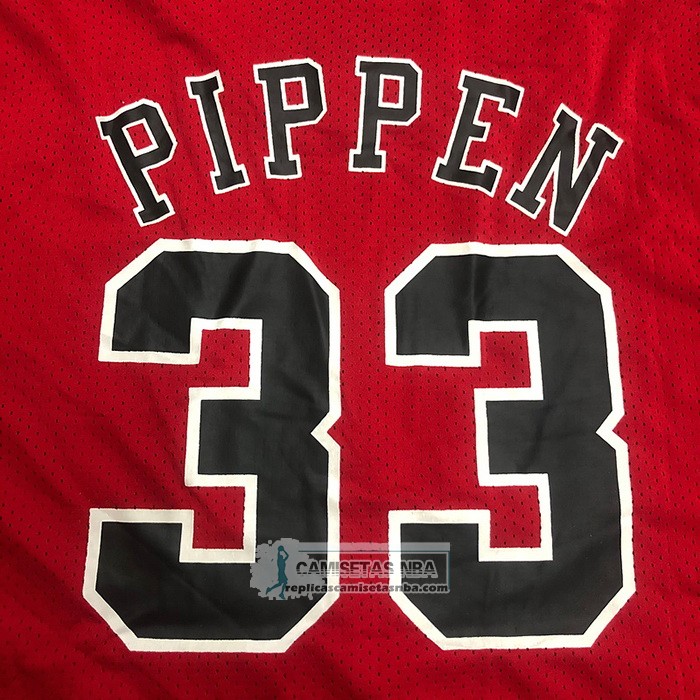 Camiseta Manga Corta Chicago Bulls Scottie Pippen NO 33 Rojo